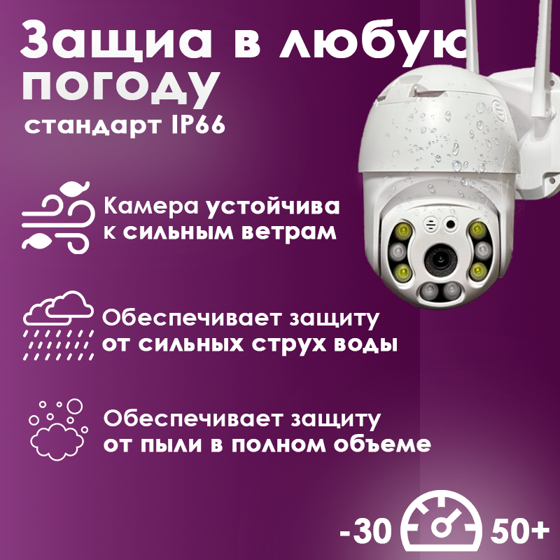 Камера видеонаблюдения WIFI / 2МП/ ИК-ПОДСВЕТКА/ ДАТЧИК ДВИЖЕНИЯ/V380 Pro — фото 1