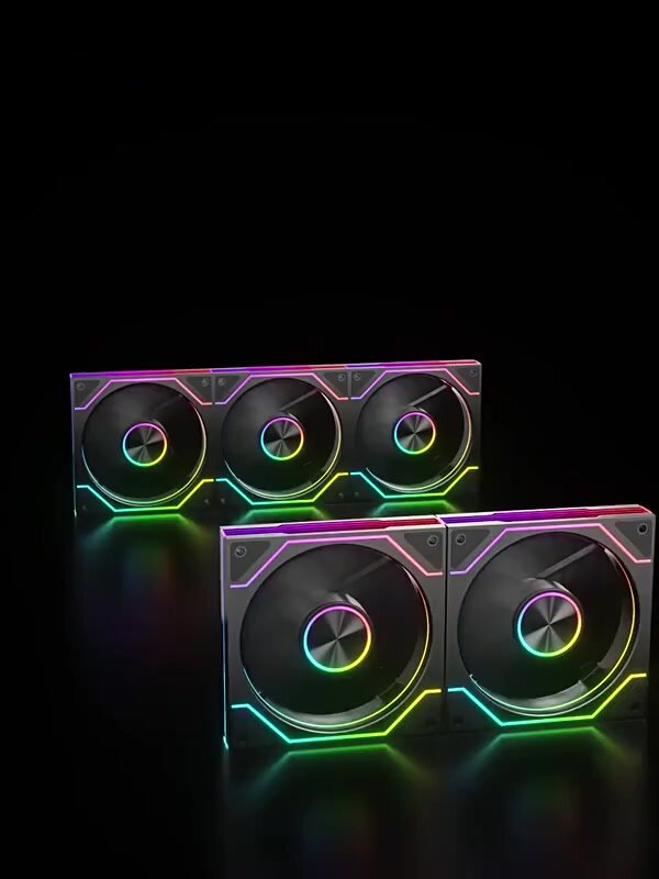 Вентилятор для корпуса Prism 9PRO, 3 штуки , 120мм, кулер, на выдув, чёрный — фото 1