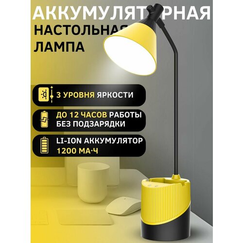 Лампа настольная светодиодная для школьника светильник аккумуляторный для дома освещение в детскую ночник