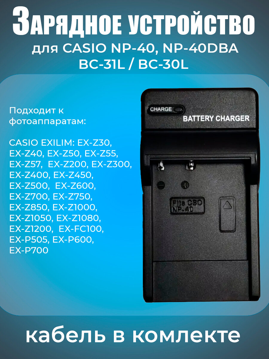 Зарядное устройство для фотоаппарата Casio NP-40 с кабелем Type-c