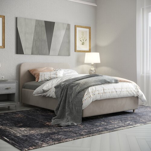Кровать InRoom Мягкая кровать с подъемным механизмом Abstract велюр мокка, 120х200, с ножками