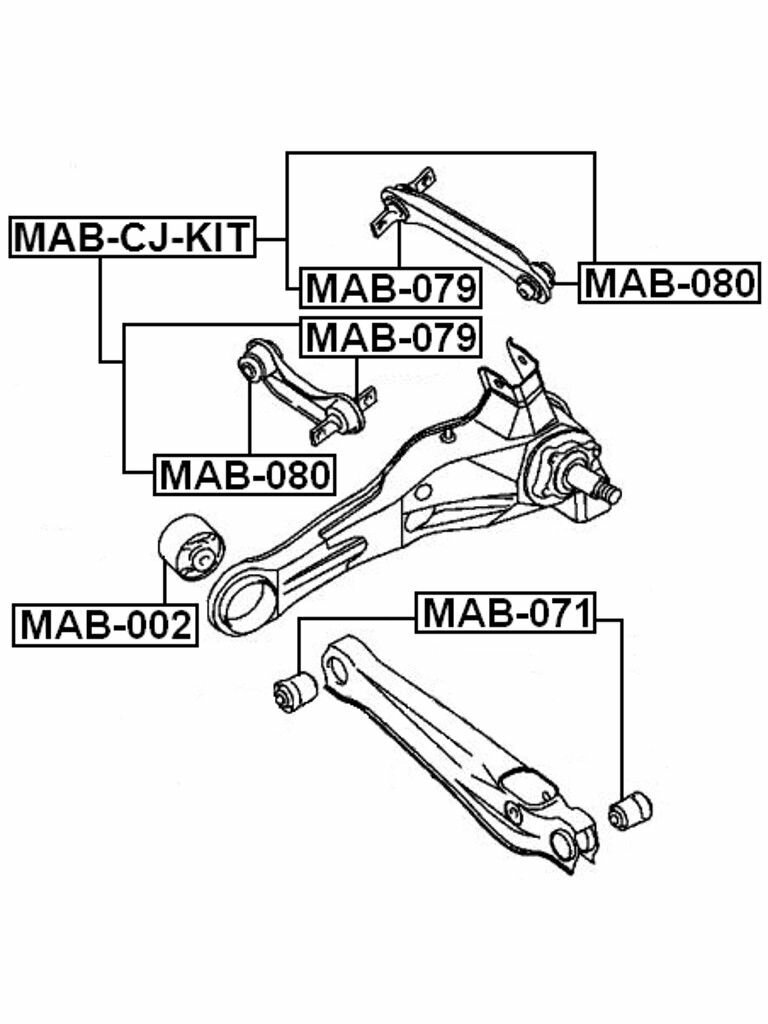 Сайлентблок задней тяги для автомобилей MITSUBISHI MAB-079 FEBEST