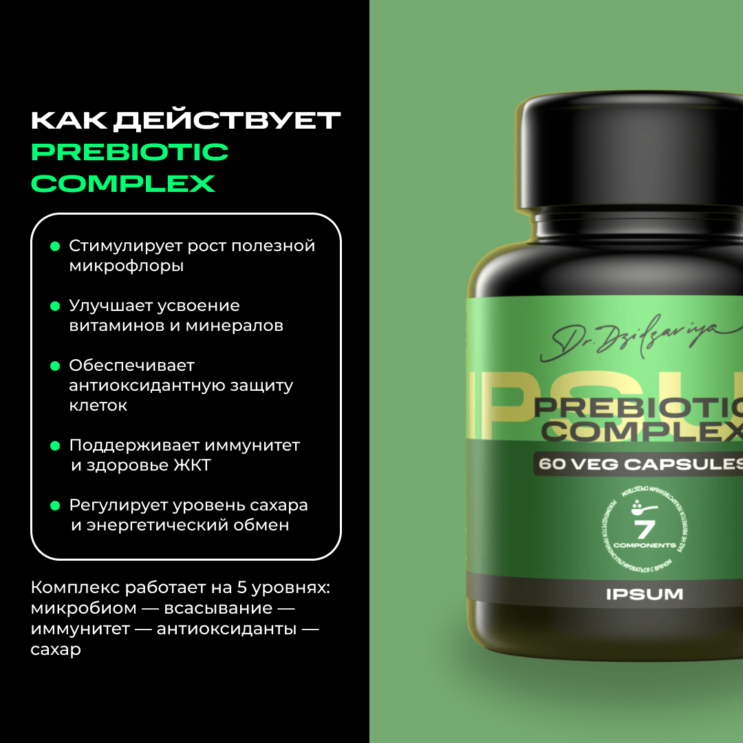 Изображение Пребиотик IPSUM ( Пребиотик для взрослых )/ Prebiotic Complex / бад для кишечника