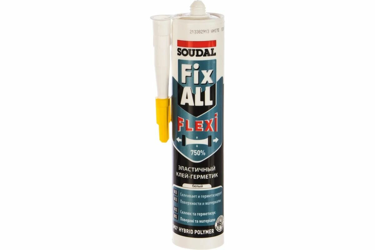 Герметик на основе полимеров 290 мл SOUDAL Fix all FLEXI белый / Гидропласт
