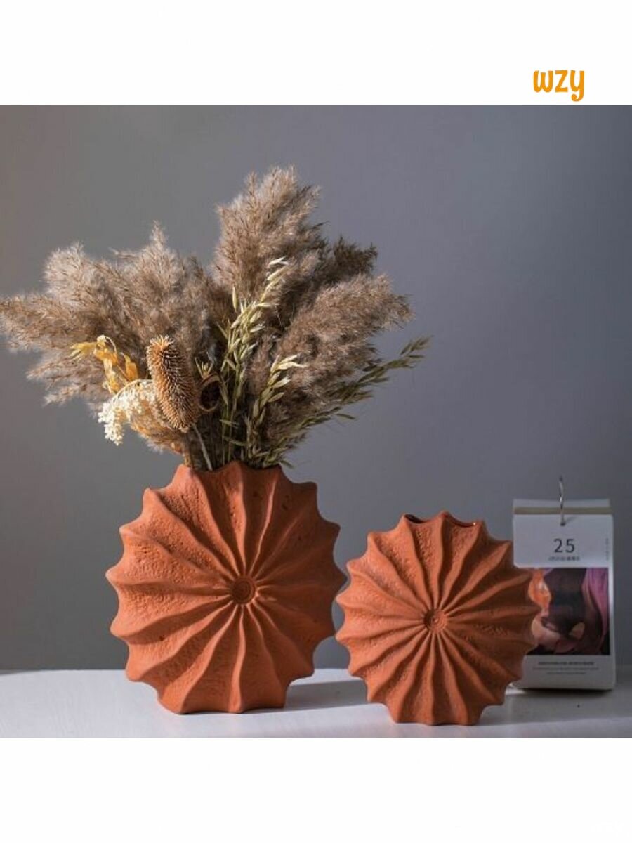 Терракотовая ваза, керамические украшения, гидропонные украшения из сухих цветов