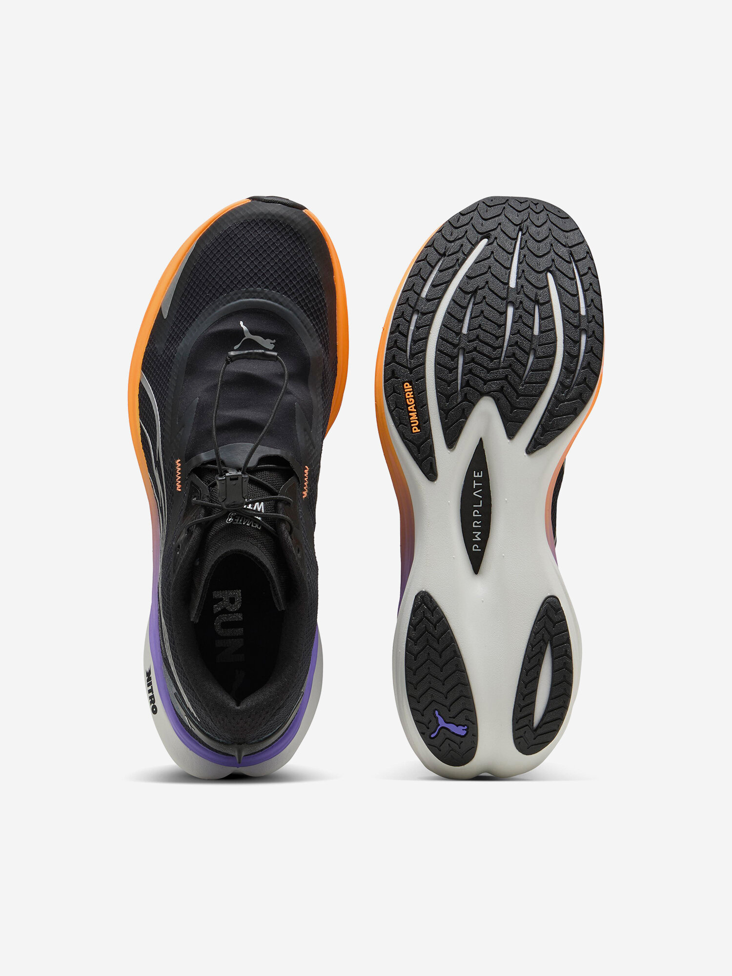 Кроссовки PUMA, размер 7.5, черный/оранжевый/белый — фото 1