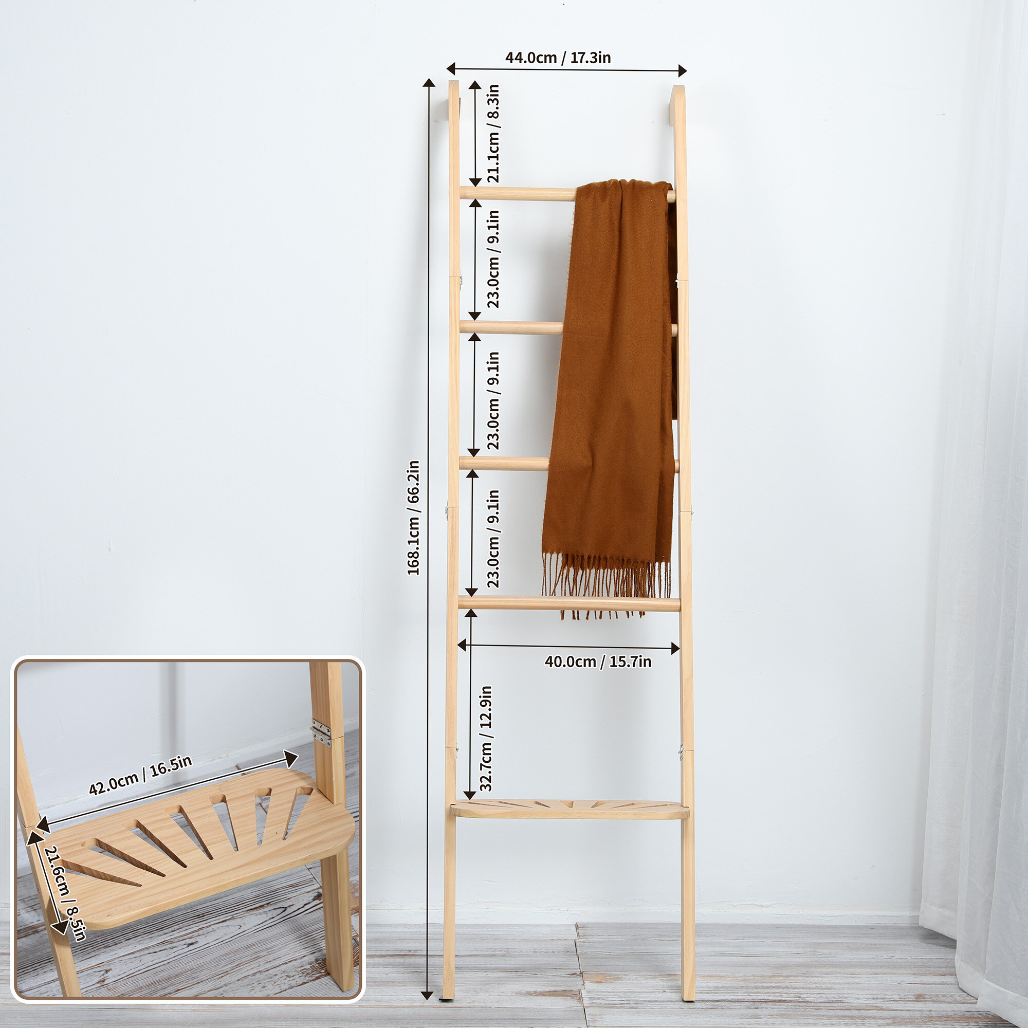 Картинки Стеллаж деревянный напольный,5 полки. организация хранения.168х44х22 см.