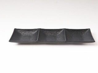 Блюдо трехсекционное Home Chef Cloud Black, 23х7.5х2.6 см, фарфор