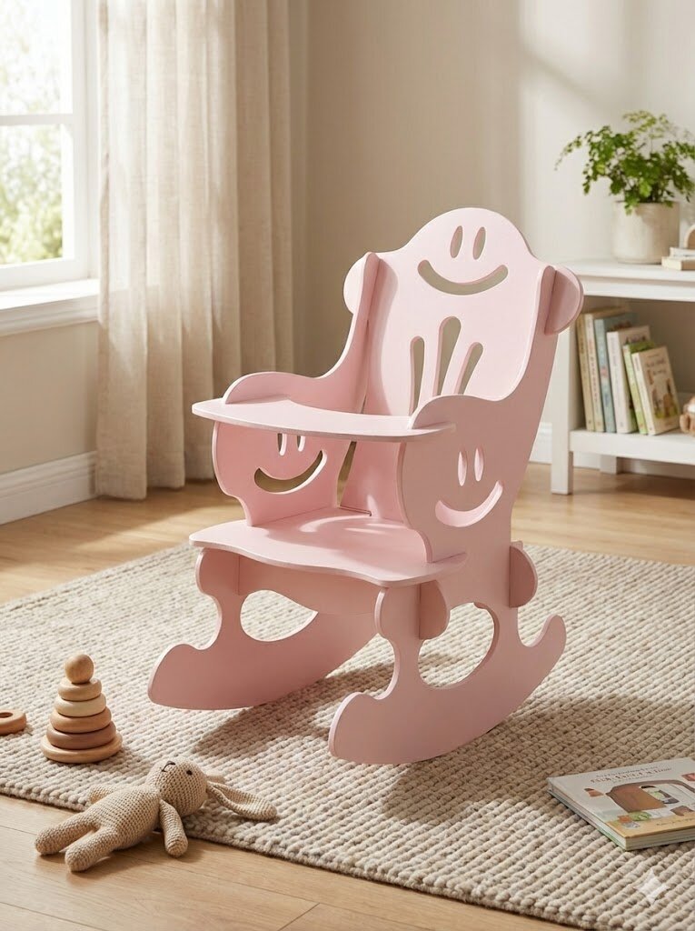Качалка для детей «Веселый Смайл» — 3 цвета Белый, Голубой, Розовый