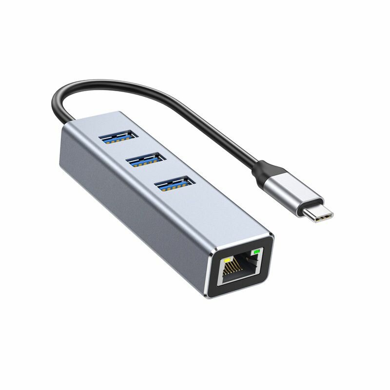 USBконцентратор 4в1 Gigabit Ethernet 30 USB HUB для ноутбука внешний сетевой кабельразветвитель