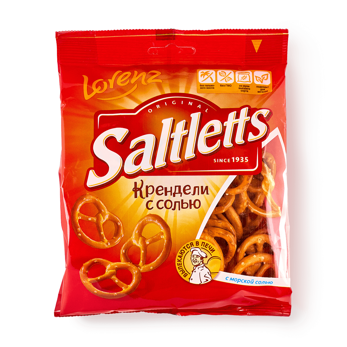 Крендели Saltletts Lorenz, с солью, выпекаются в печи, 150 г