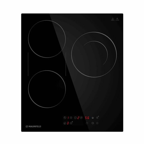 Электрическая плита MAUNFELD CVCE453SDBK стеклокерамика 3 конфорки 42 кВт индикатор остаточного тепла чёрная 1879000₽