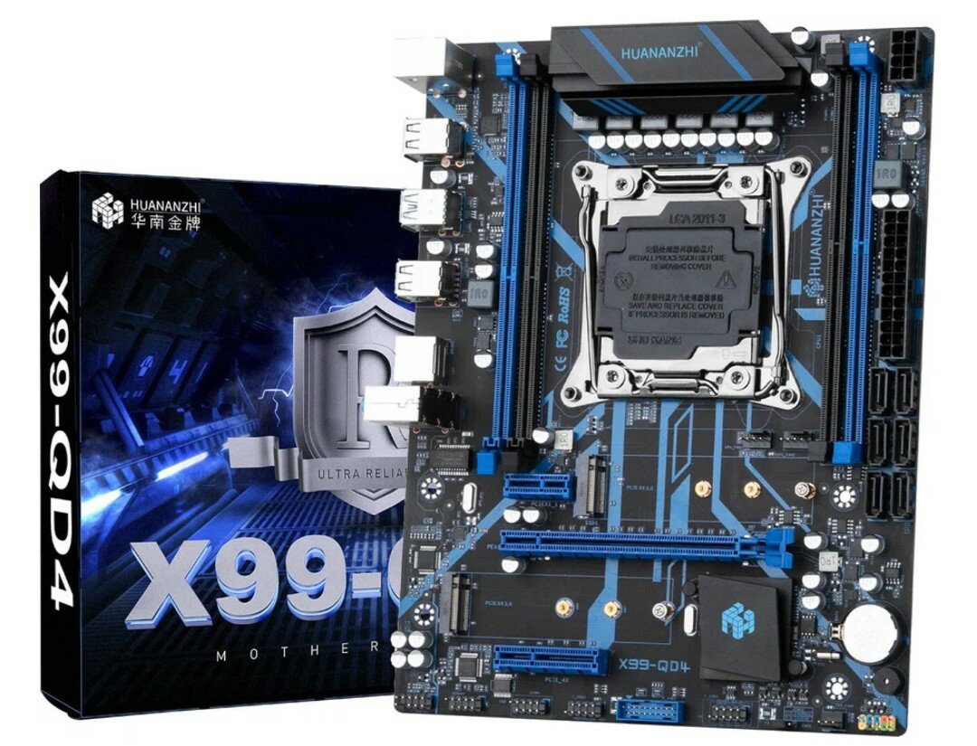 Комплект материнской платы X99-QD4 и процесора Intel Xeon E5-2670v3, 16 гигов DDR 4