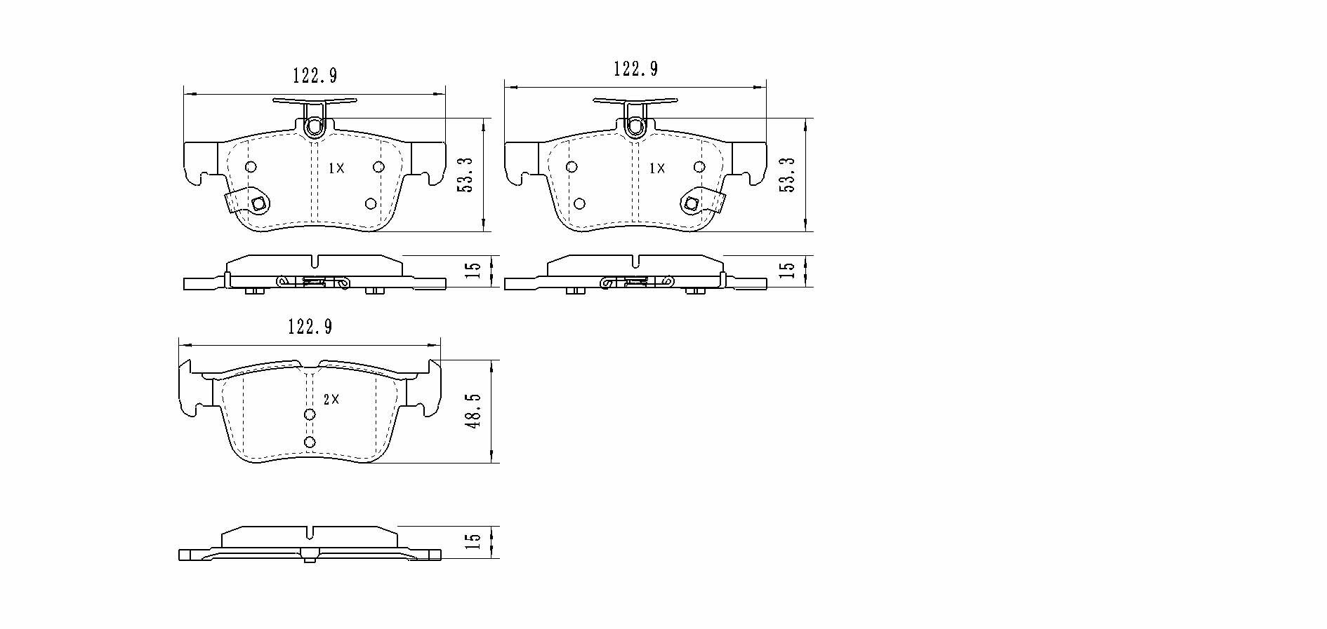 Колодки тормозные задние W1540BP для Ford Mondeo (15-) аналог NIBK PN0666;