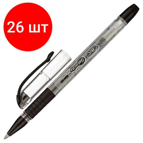 Комплект 26 шт, Ручка гелевая с грипом BIC Gelocity Stic, черная, узел 0.5 мм, линия письма 0.29 мм, CEL1010266