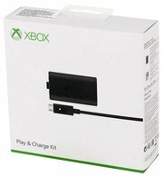 Microsoft Аккумулятор с кабелем зарядки microUSB для геймпада Xbox One, черная