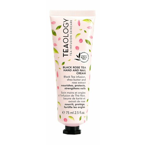 Питательный крем для рук и ногтей с черным чаем и растительным кератином / Teaology Black Rose Tea Hand and Nail Cream