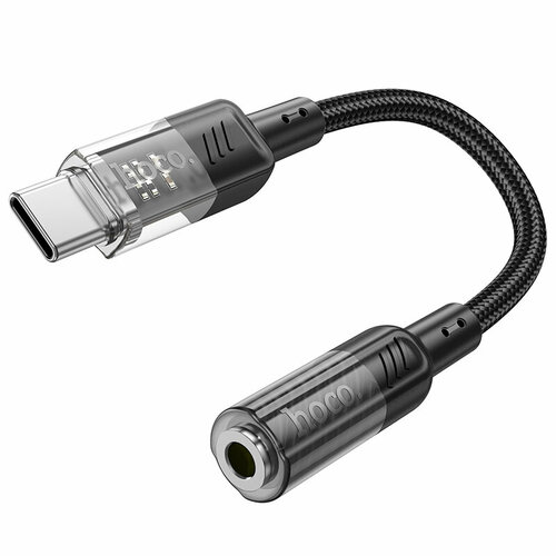 Переходник HOCO LS37 Audio, Mic, 3.5 мм для разъема USB-C, черный
