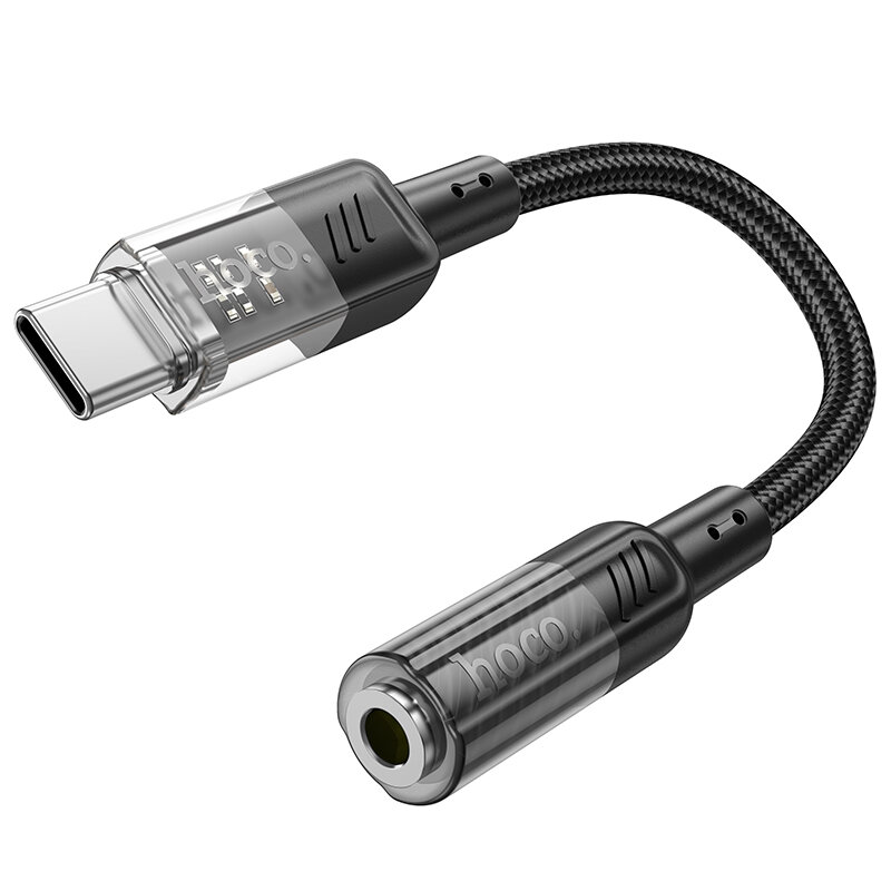 Переходник HOCO LS37 Audio Mic 3.5 мм для разъема USB-C черный