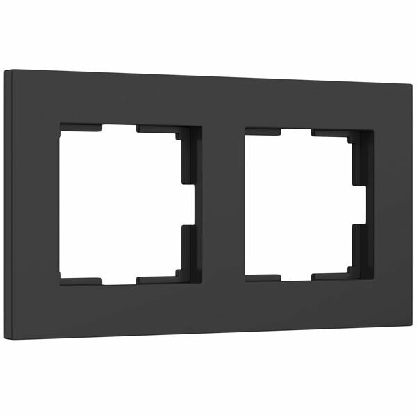 фото Рамка пластик 2 поста WERKEL Slab W0022908 черный матовый
