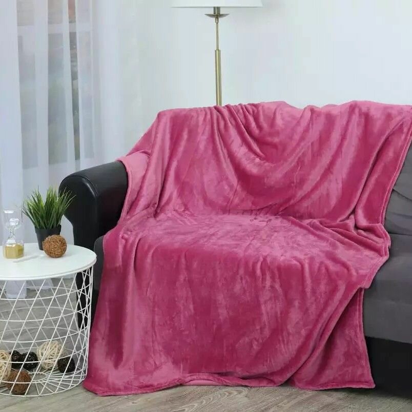 Плед TexRepublic Absolute Flannel двухсторонний сиреневый кант 200x220 см
