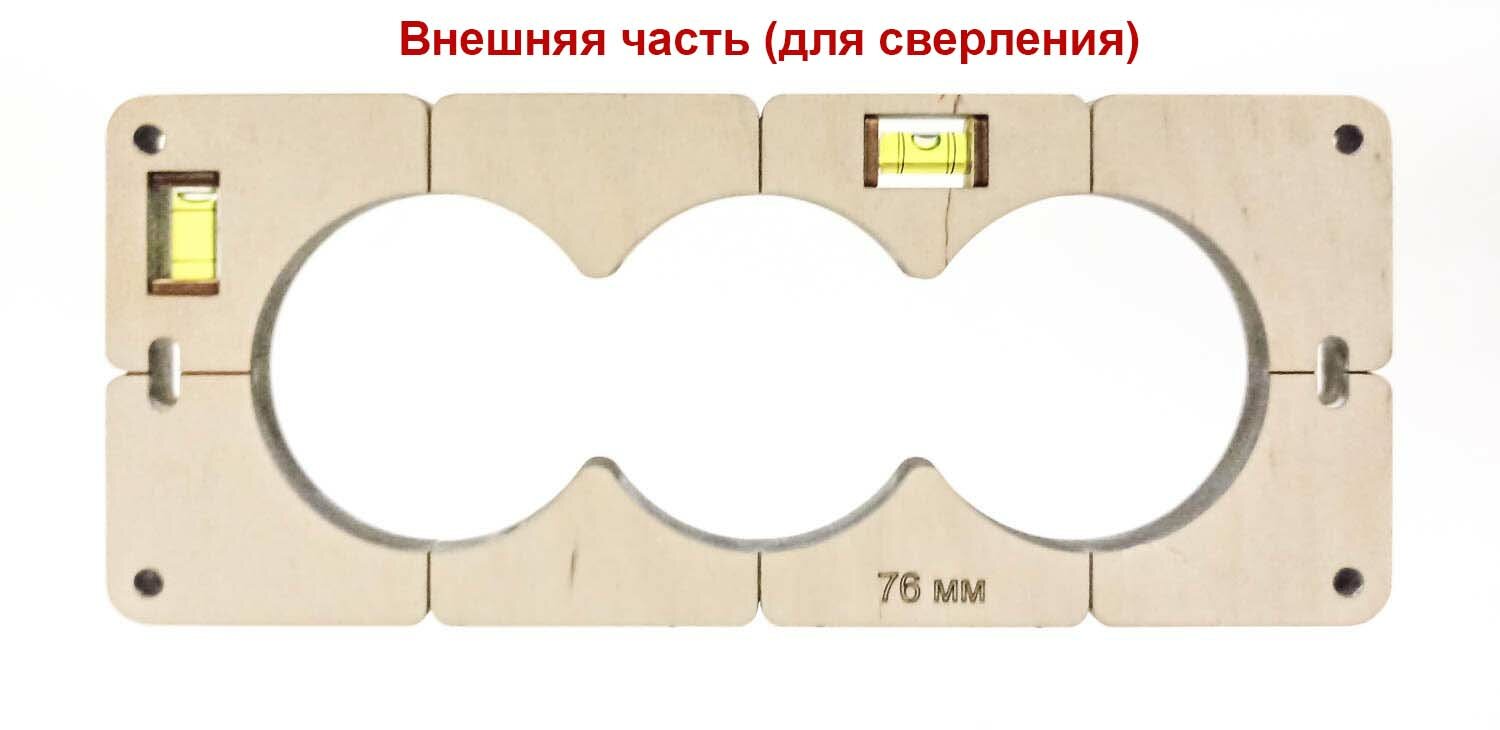 Изображение Шаблон для подрозетников 76 мм (3 подр) с уровнем