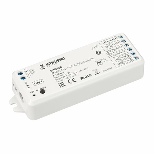 036115 INTELLIGENT ARLIGHT Диммер SMART-PWM-105-72-RGB-MIX-SUF (12-24V, 5x3A, ZB, 2.4G) (IARL, Пластик)