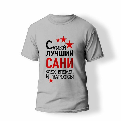 фото Футболка artstyle "самый лучший сани всех времен и народов", размер l, серый без бренда