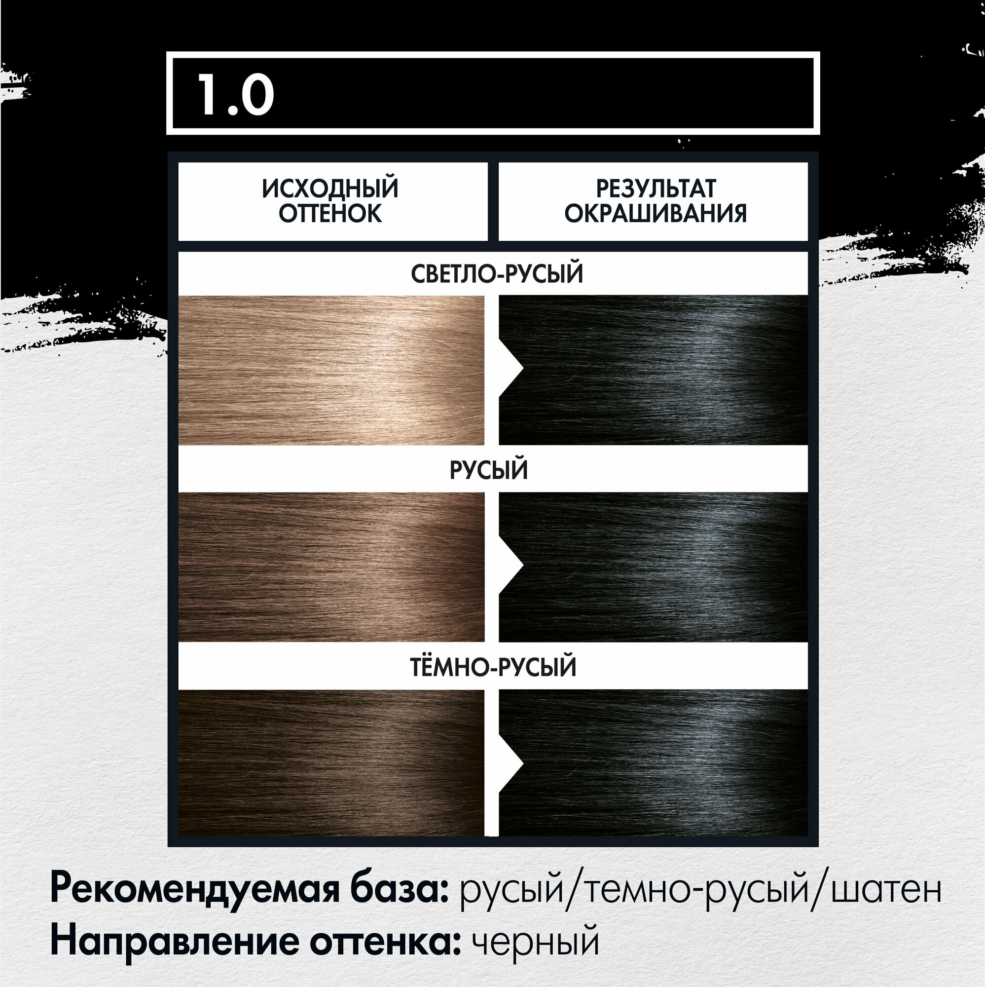 Concept Fusion Краска для волос 1.0 Fusion Космический черный (Space Black), темная коллекция, 100мл