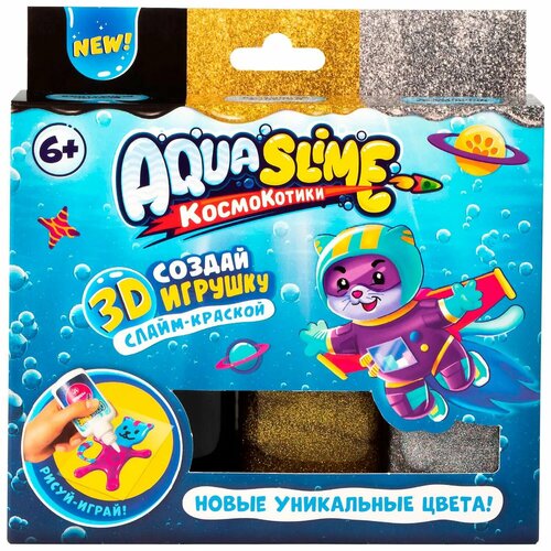 Набор для изготовления фигурок Aqua Slime из цветного геля Розовый-Голубой AQ008