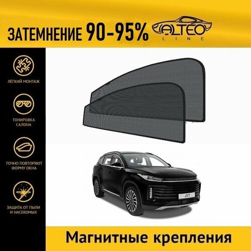 Автошторки ALTEO PREMIUM на Exeed TXL, 1 restyle (2020-н. в.) на передние двери на магнитах с затемнением 90-95%/каркасные автошторки Exeed TXL/солнцезащитный экран/шторки в авто/шторки в машину
