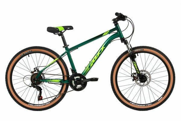 Подростковый велосипед Foxx 24" Caiman зеленый, размер 14" 24SHD. Caiman.14GN4