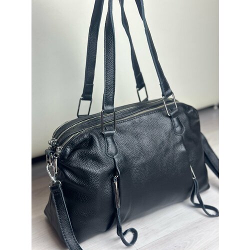 фото Сумка саквояж lak 229, фактура зернистая, черный