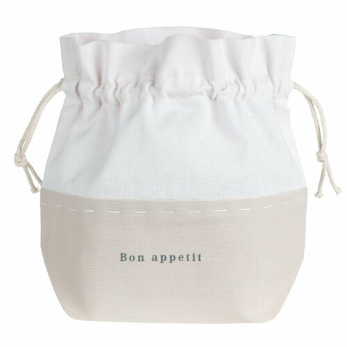 Корзина для хлеба 25х22 см на завязках хлопок песочная Bon appetit Texture ruffle 799₽