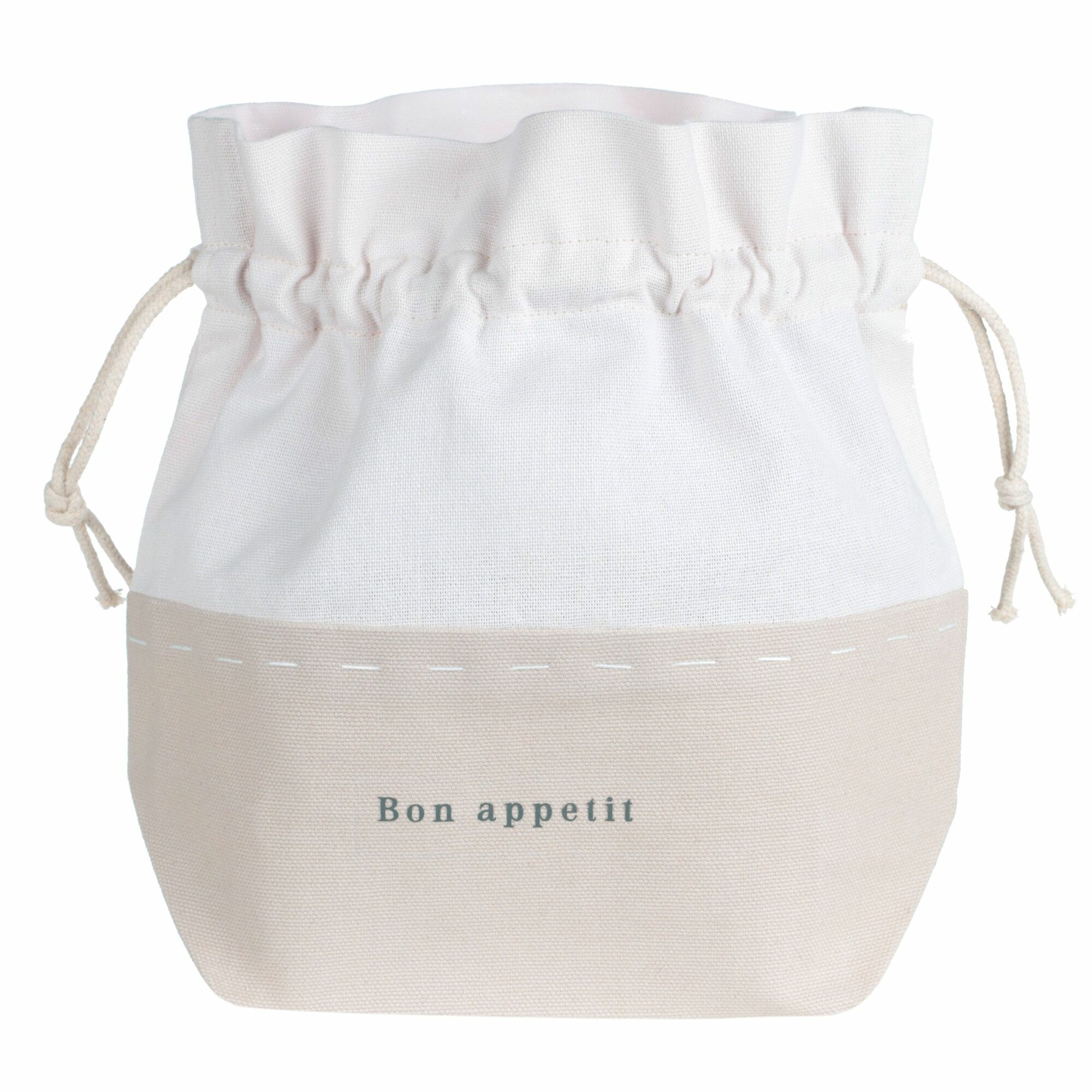 Корзина для хлеба 25х22 см на завязках хлопок песочная Bon appetit Texture ruffle