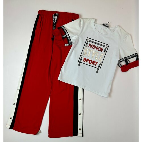 Комплект одежды STUDIO, размер 158, белый/красный