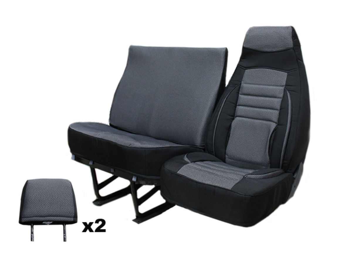 Чехлы сидений для а/м Газель 3302 3-х мест. (серый) жаккард/ анатомические