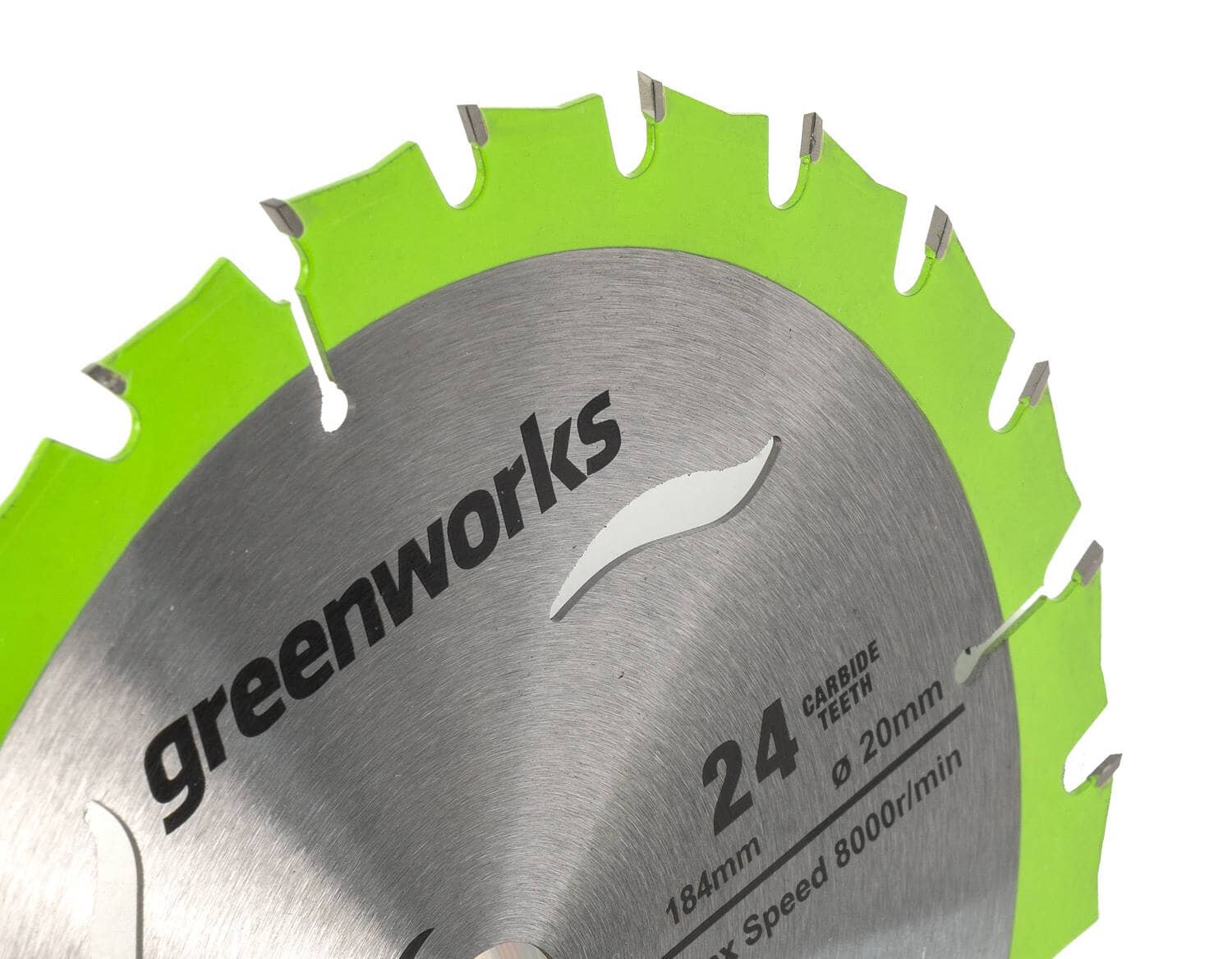Пильный диск по дереву для циркулярной пилы Greenworks, 184x1.75/1.13x20 мм; 24T, - фото №2