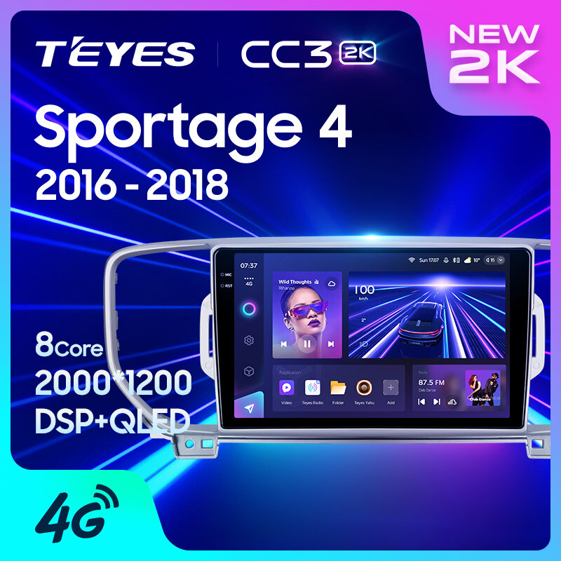 TEYES Тиайс CC3 2K Штатная магнитола For Киа Спортейдж 4 QL For Kia Sportage 4 QL 2016 - 2018 no 2 DIN GPS DVD автомагнитола android