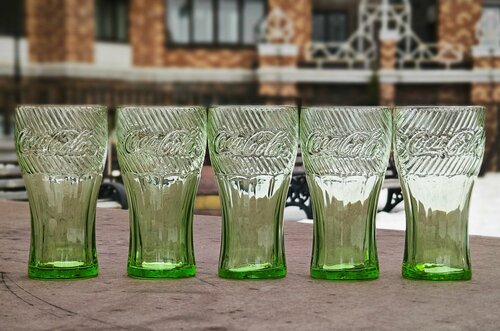 Набор из 5 лимитированных стаканов Кока-кола Green