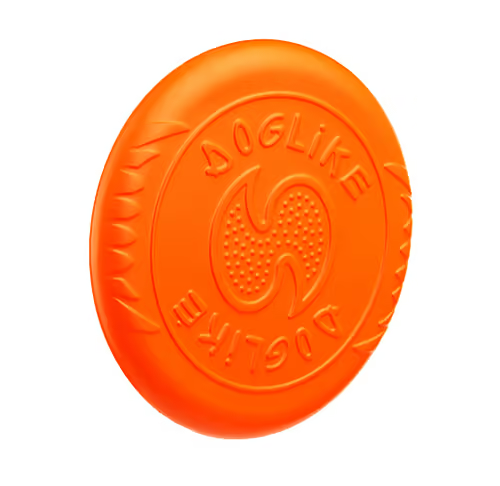 Игрушка для собак DOGLIKE летающая тарелка средняя оранжевая (250*23 мм) - фотография № 6