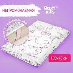 Клеёнка-наматрасник подкладная с резинками-держателями ZOO от ROXY-KIDS 70х100 см, цвет белый