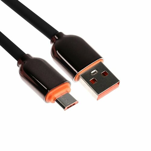 Кабель MicroUSB - USB, 2.4 A, оплётка PVC, 1 метр, чёрный кабель usb на miniusb длинна 1 метр цвет чёрный новый