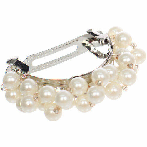 Заколка-автомат «эстра», цвет айвори, 7.5см (блистер Кокетка и пакет с подвесом)