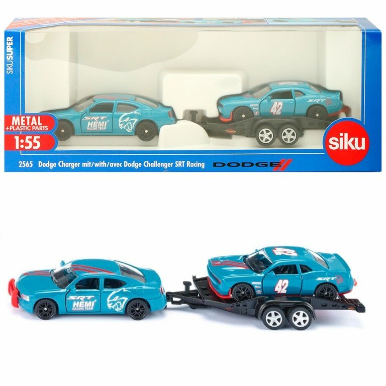 SIKU Siku Гоночный сет машин Dodge Charger и Dodge Challenger SRT Hellcat с прицепом (1:55) 2565