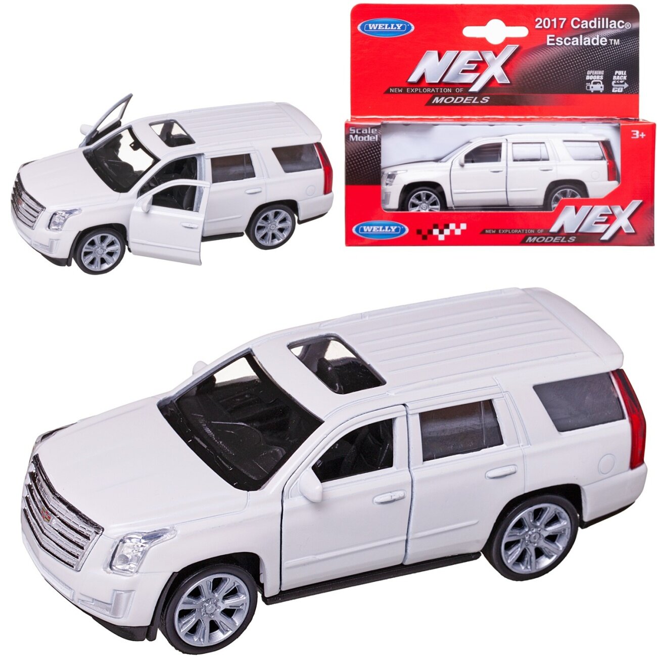 Машинка Welly 1:38 2017 CADILLAC ESCALADE белая 43751W/белая