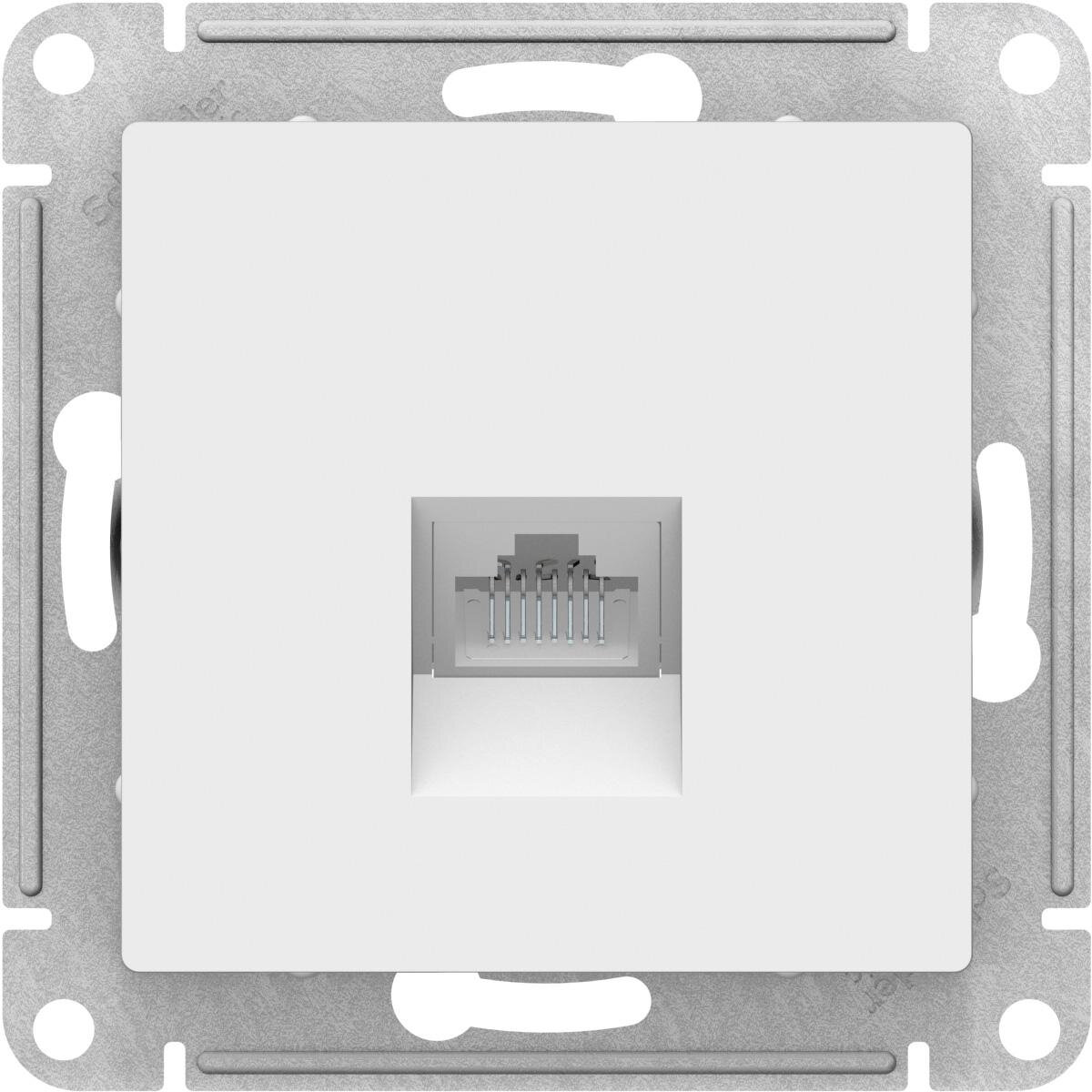 Розетка информационная категория 6a Schneider Atlas Design (Белый)