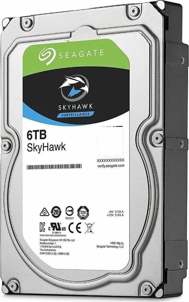 Внутренний HDD диск SEAGATE SkyHawk 6TB, SATA3, 3.5" (ST6000VX001)