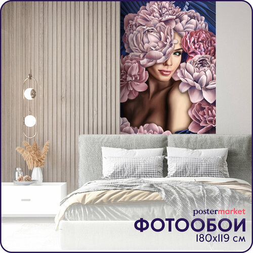 Фотообои бумажные Postermarket Модель и цветы 119х180 см