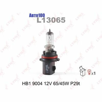 Лампа 12V HB1 65/45W P29t LYNXauto 9004 1 шт. картон L13065